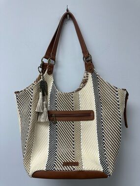 Sakroots woven boho hobo handbag purse brown blue gold